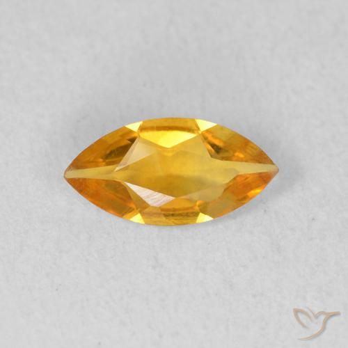 0.42ct Natural Deep Orange-Gold Citrine, Marquise, VVS-VS