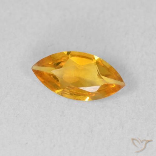 0.42 ct Golden Citrine Stone, Natural Citrine in Marquise Facet Shape for Sale