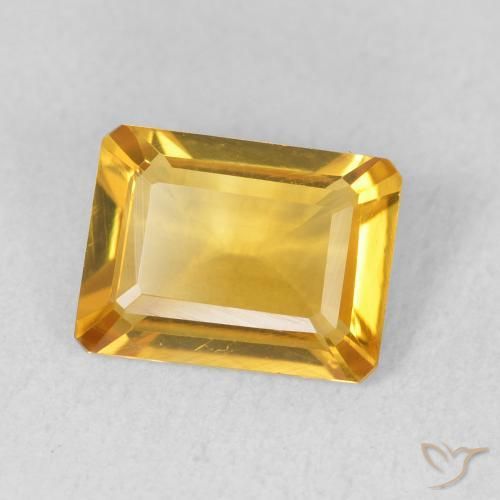 1.21 ct Golden Citrine Stone, Natural Citrine in Octagon Step Cut Shape for Sale