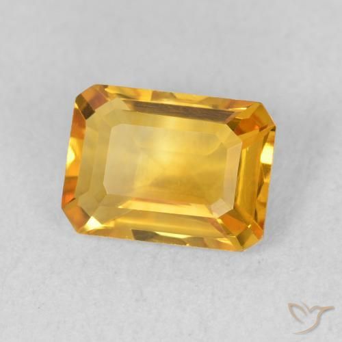 1.35 ct Golden Citrine Stone, Natural Citrine in Octagon Step Cut Shape for Sale