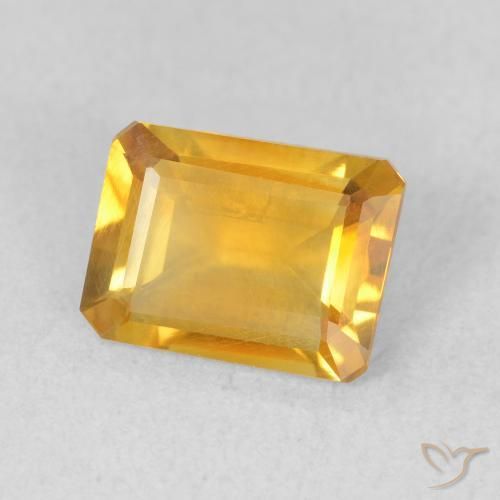 1.22 ct Golden Citrine Stone, Natural Citrine in Octagon Step Cut Shape for Sale