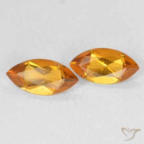 0.89 ctw Golden Citrine Stones, Natural Citrine in Marquise Facet Shape for Sale
