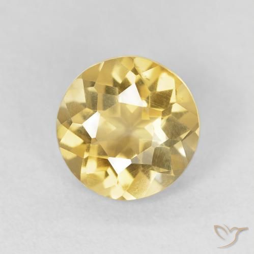 1.47ct Natural Light Yellow Citrine, Round, VS