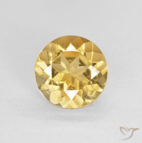 1.17ct Natural Light Yellow Citrine, Round, VS