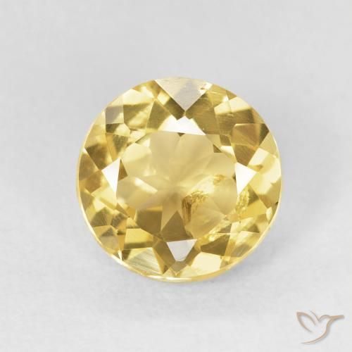 1.72ct Natural Light Golden-Yellow Citrine, Round, VS