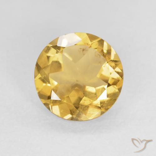1.52ct Natural Light Gold Citrine, Round, VS