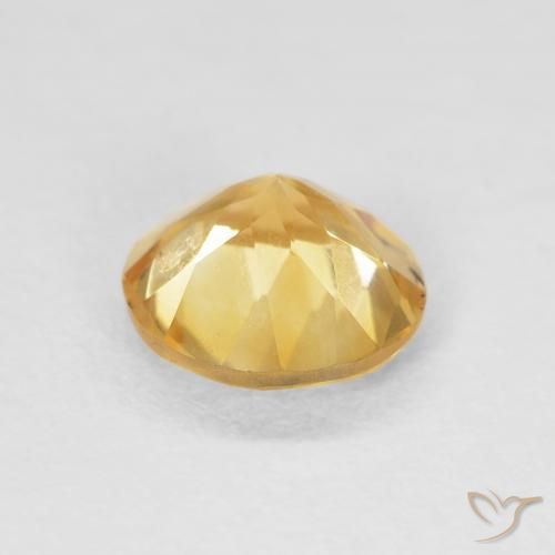 Citrine Gemstone in 7 mm (calibrated) Size for Sale, Citrine Stone in Medium Gold Color