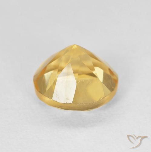 Citrine Gemstone in 7.5 mm (calibrated) Size for Sale, Citrine Stone in Gold Color