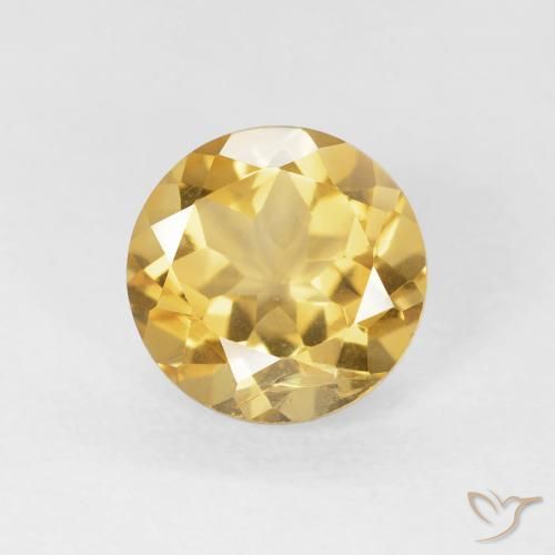 1.74ct Natural Medium Gold Citrine, Round, VS