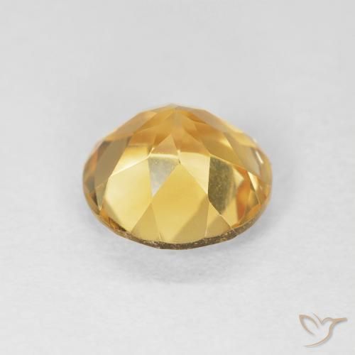 Citrine Gemstone in 8 mm (calibrated) Size for Sale, Citrine Stone in Medium Gold Color