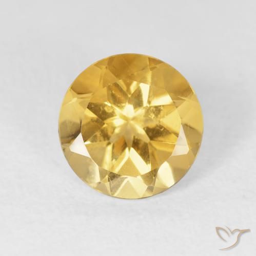 1.76ct Natural Medium Gold Citrine, Round, VVS-VS