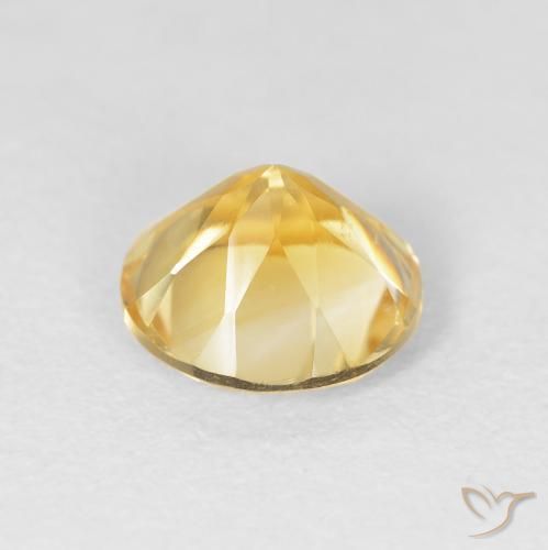 Citrine Gemstone in 8 mm (calibrated) Size for Sale, Citrine Stone in Medium Gold Color