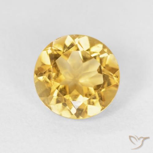 1.86ct Natural Medium Gold Citrine, Round, VVS-VS