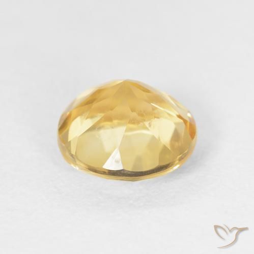 Citrine Gemstone in 8 mm (calibrated) Size for Sale, Citrine Stone in Medium Gold Color