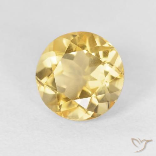 2.00 ct Golden Citrine Stone, Natural Citrine in Round Facet Shape for Sale