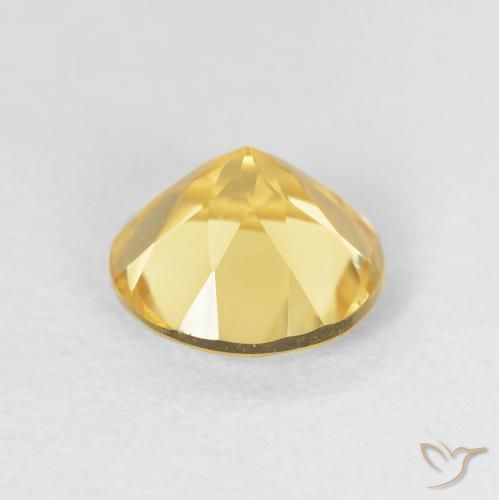 Citrine Gemstone in 8 mm (calibrated) Size for Sale, Citrine Stone in Golden Orange Color