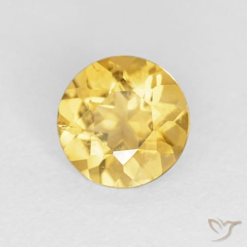 1.05 ct Golden Citrine Stone, Natural Citrine in Round Facet Shape for Sale