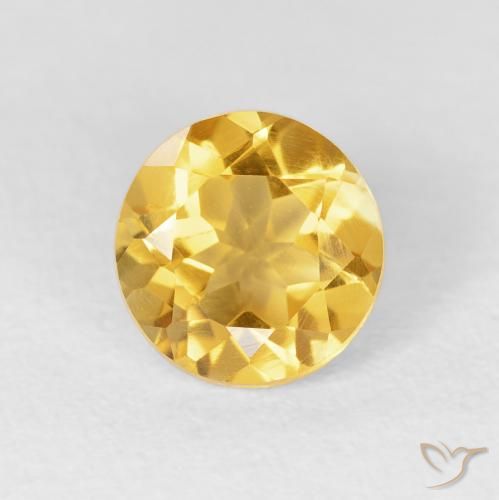 1.54ct Natural Bright Gold Citrine, Round, VVS-VS