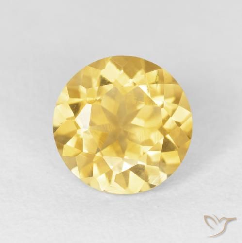 1.95ct Natural Medium Gold Citrine, Round, VVS-VS