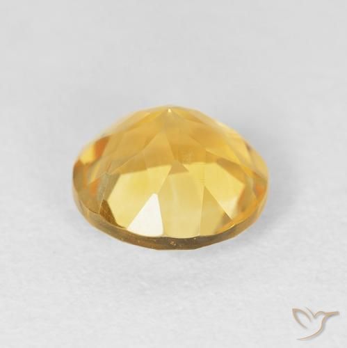 Citrine Gemstone in 8 mm (calibrated) Size for Sale, Citrine Stone in Medium Gold Color