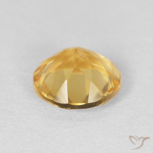 Citrine Gemstone in 8 mm (calibrated) Size for Sale, Citrine Stone in Medium Gold Color