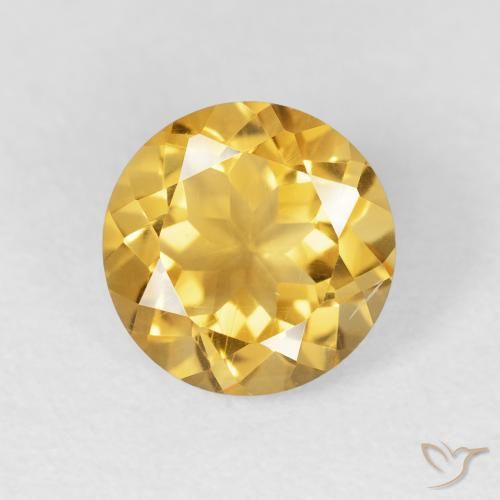 1.90ct Natural Medium Gold Citrine, Round, VVS