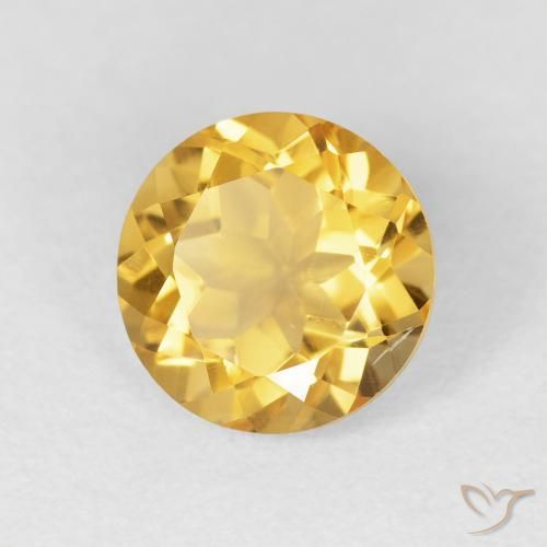 1.90 ct Golden Citrine Stone, Natural Citrine in Round Facet Shape for Sale