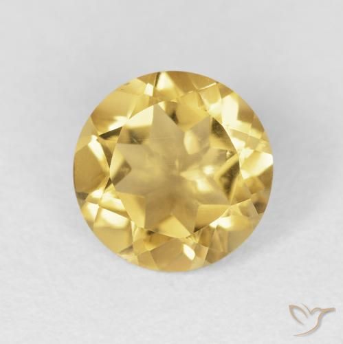 1.48ct Natural Golden Orange Citrine, Round, VVS