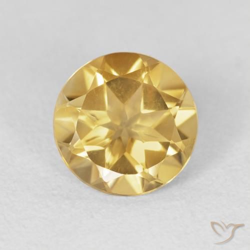 1.60ct Natural Gold Citrine, Round, VVS