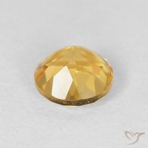 Citrine Gemstone in 7 mm (calibrated) Size for Sale, Citrine Stone in Medium Gold Color