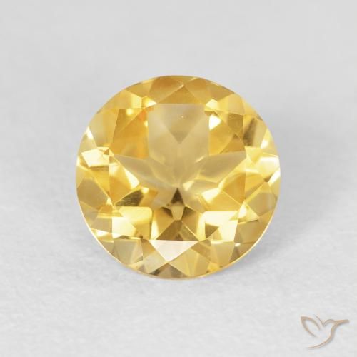 1.60ct Natural Golden Orange Citrine, Round, VVS