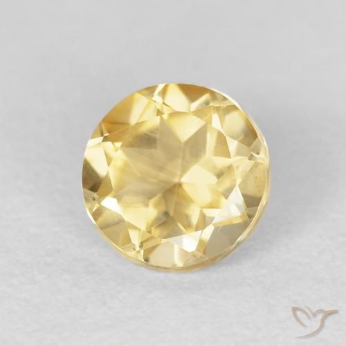 0.99 ct Golden Citrine Stone, Natural Citrine in Round Facet Shape for Sale