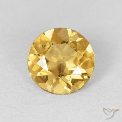 0.96ct Natural Bright Gold Citrine, Round, VVS