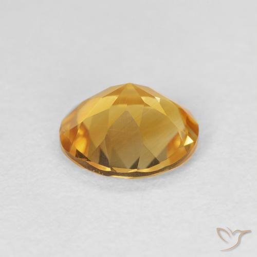 Citrine Gemstone in 7 mm (calibrated) Size for Sale, Citrine Stone in Medium Gold Color