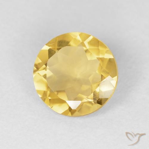 1.32 ct Golden Citrine Stone, Natural Citrine in Round Facet Shape for Sale