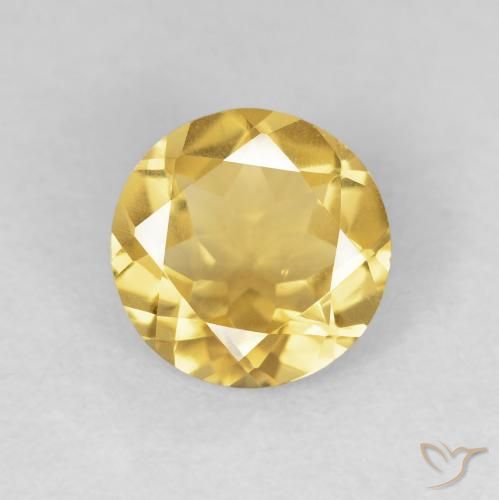 1.52ct Natural Medium Gold Citrine, Round, VVS-VS