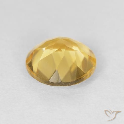 Citrine Gemstone in 8 mm (calibrated) Size for Sale, Citrine Stone in Medium Gold Color