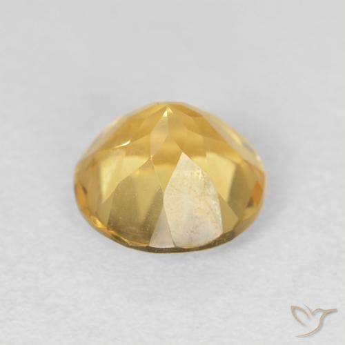 Citrine Gemstone in 7 mm (calibrated) Size for Sale, Citrine Stone in Medium Yellow Color