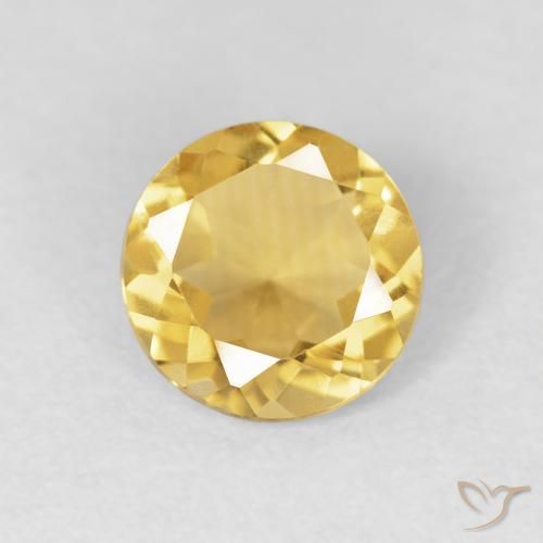 1.02ct Natural Medium Golden Citrine, Round, VVS-VS