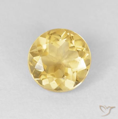 1.67ct Natural Light Golden-Yellow Citrine, Round, VVS-VS