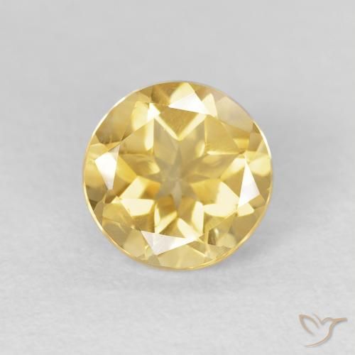 1.59ct Natural Light Golden-Yellow Citrine, Round, VVS-VS