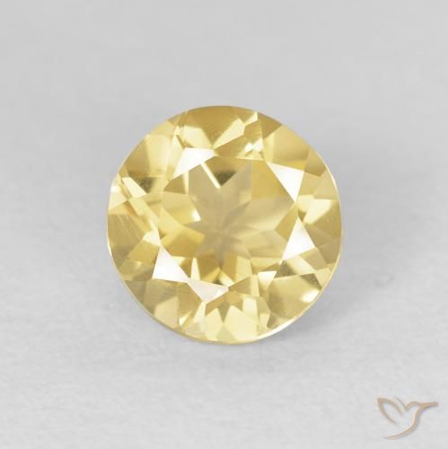 1.70ct Natural Light Yellow Citrine, Round, VVS-VS