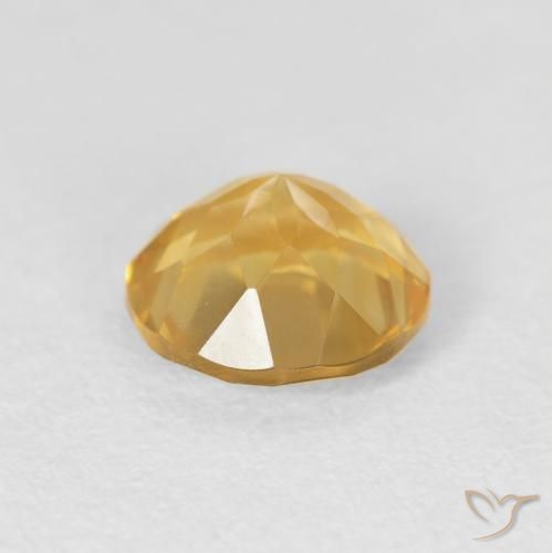 Citrine Gemstone in 8 mm (calibrated) Size for Sale, Citrine Stone in Medium Golden Color