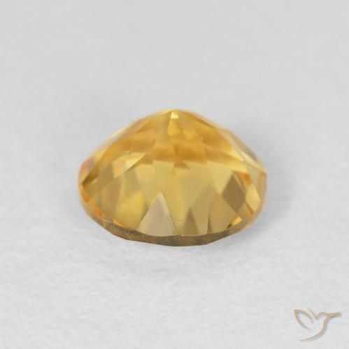 Citrine Gemstone in 8 mm (calibrated) Size for Sale, Citrine Stone in Medium Gold Color