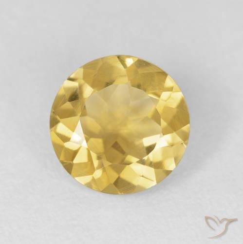 1.67ct Natural Golden Orange Citrine, Round, VVS