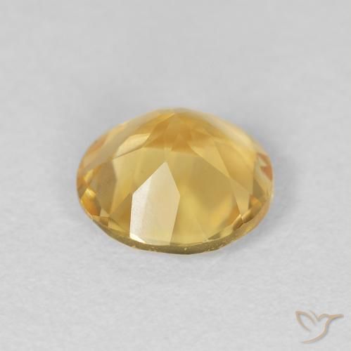Citrine Gemstone in 8 mm (calibrated) Size for Sale, Citrine Stone in Medium Gold Color