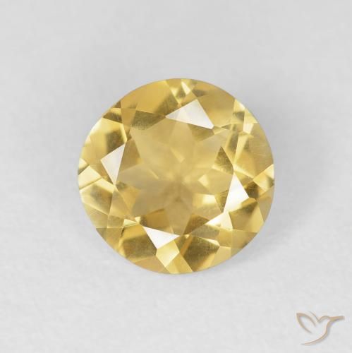 1.38ct Natural Medium Gold Citrine, Round, VVS