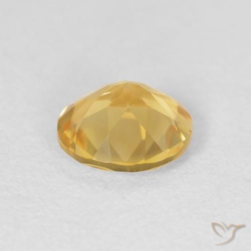 Citrine Gemstone in 8 mm (calibrated) Size for Sale, Citrine Stone in Medium Gold Color