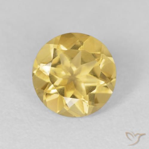 1.73ct Natural Medium Gold Citrine, Round, VVS