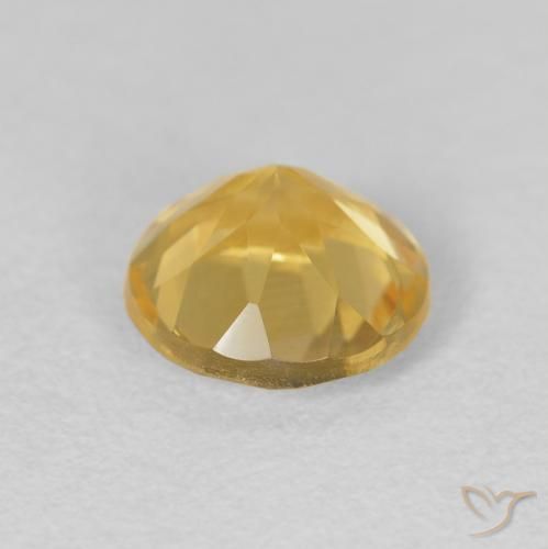 Citrine Gemstone in 8 mm (calibrated) Size for Sale, Citrine Stone in Medium Gold Color